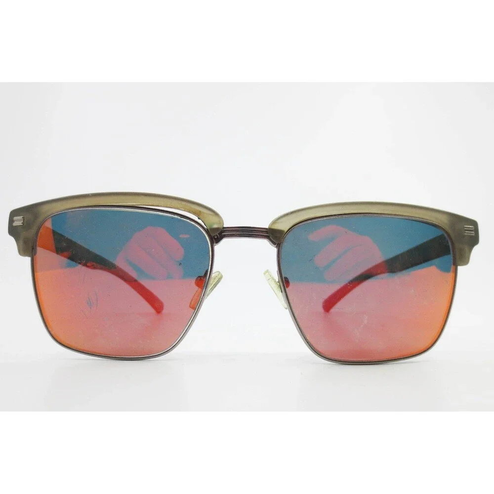 Hurley Halfway Sunglasses HSM4005PX 036 Polarized Red Mirror Lens Olive Green